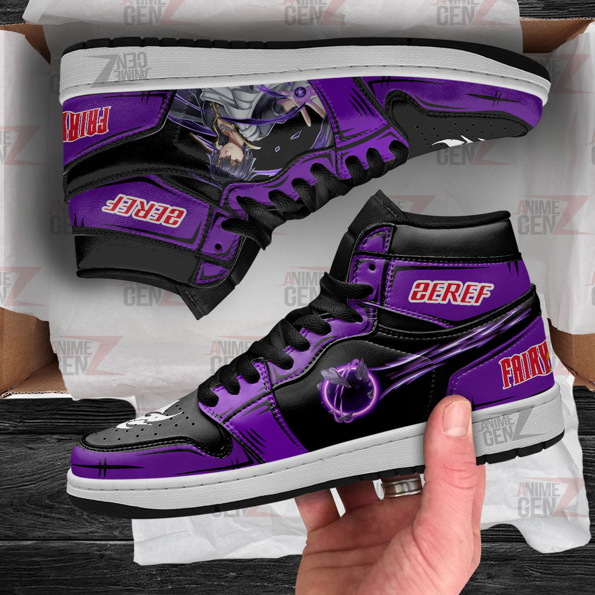 JD Sneakers Fairy Tail Zeref Dragneel Custom Anime Shoes