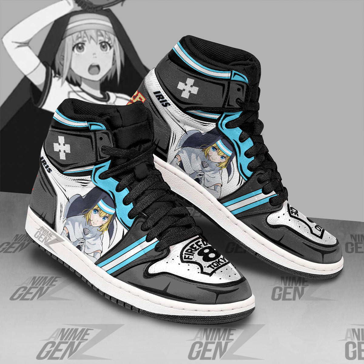 JD Sneakers Fire Force Iris Custom Anime Shoes
