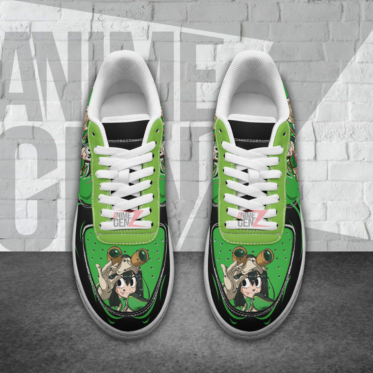 BNHA Asui Tsuyu Air Sneakers Custom Anime Shoes