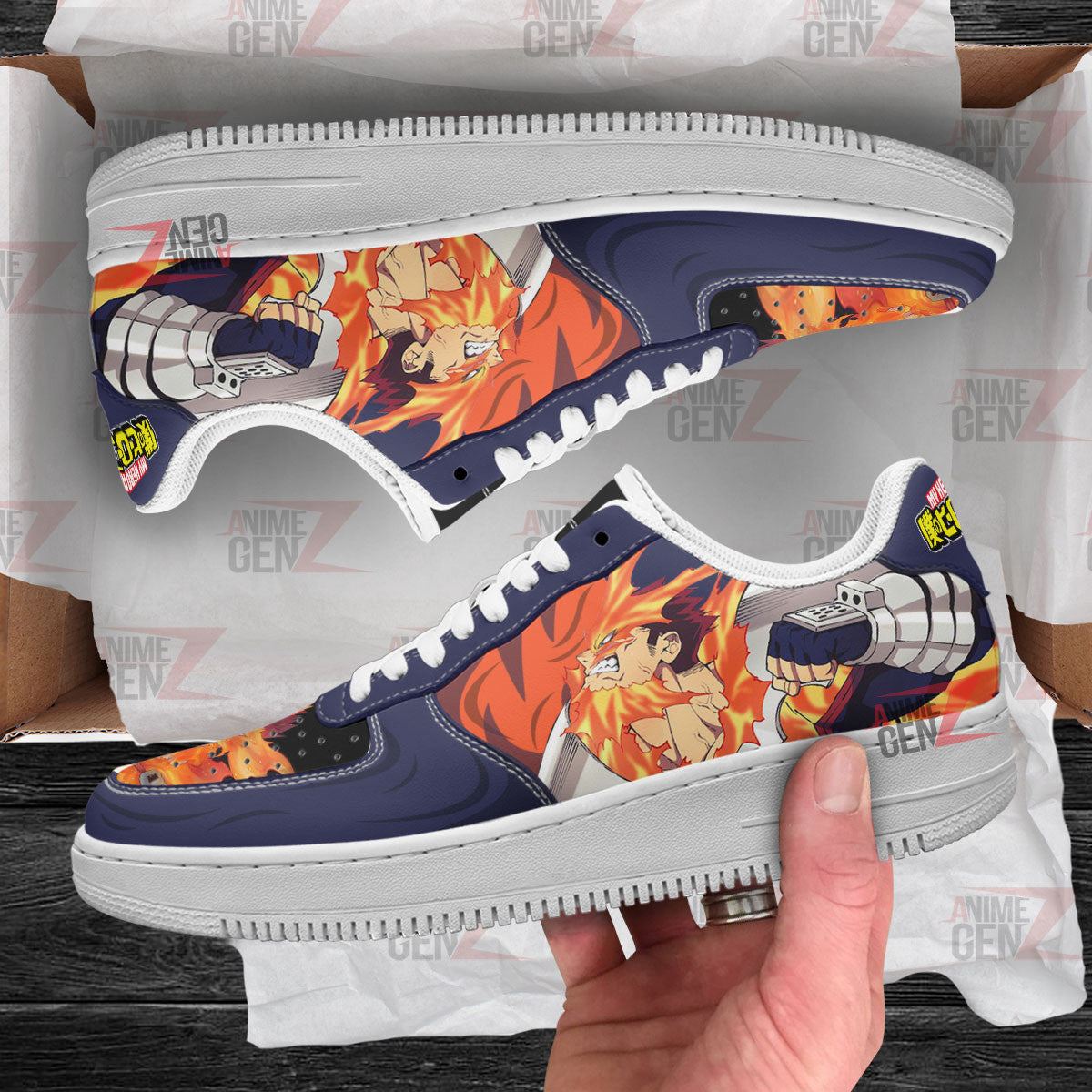 BNHA Enji Todoroki Endeavor Air Sneakers Custom Anime Shoes