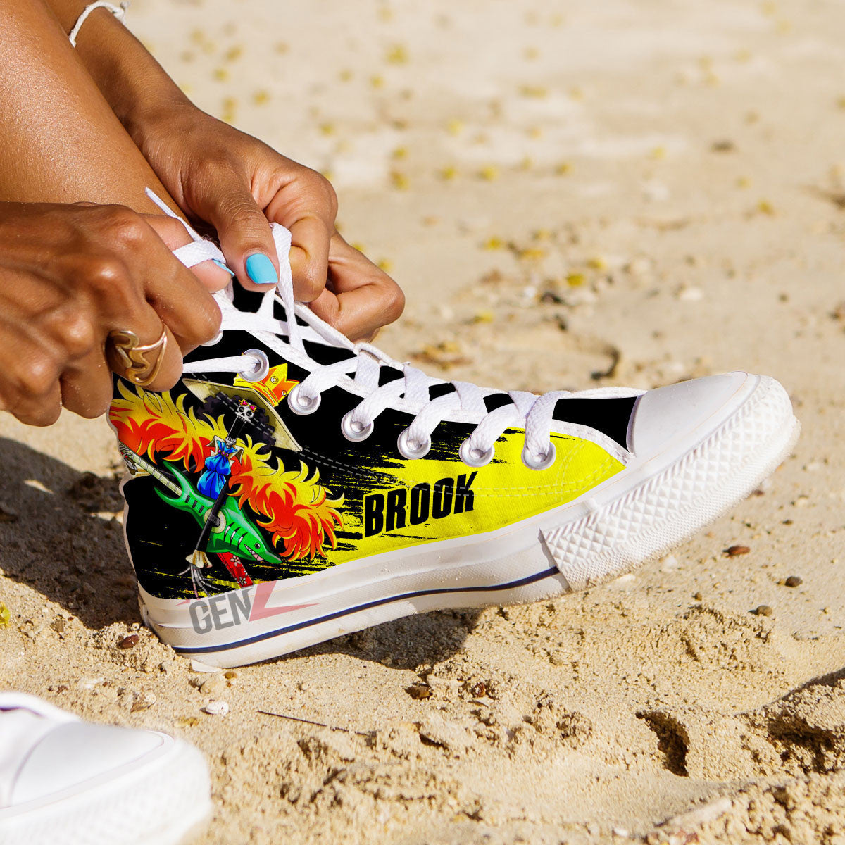 One Piece Brook High Top Shoes Custom Anime Sneakers