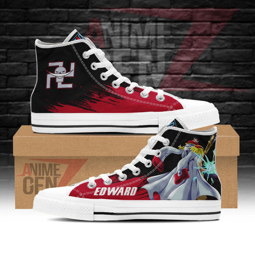 One Piece Edward Newgate High Top Shoes Custom Anime Sneakers