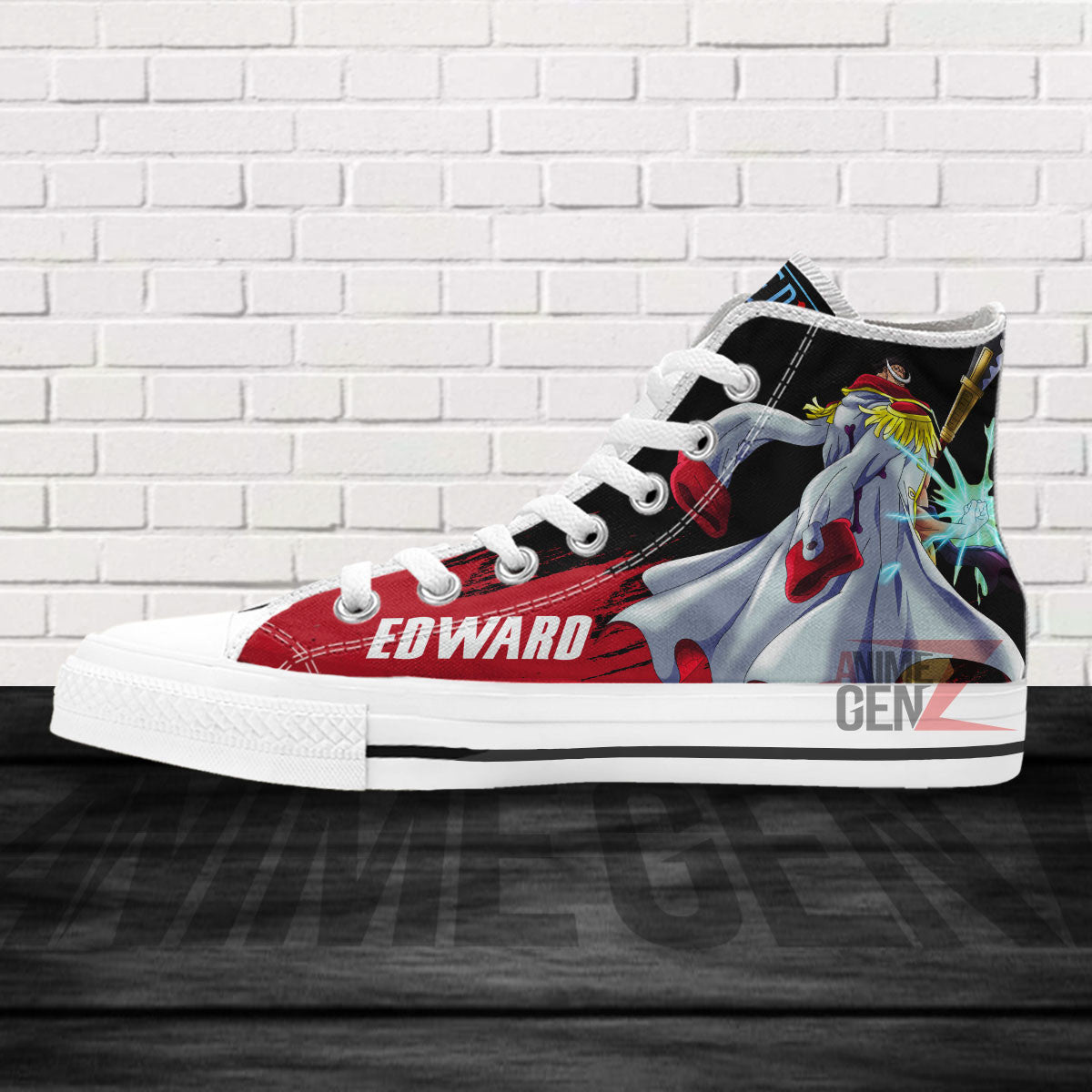 One Piece Edward Newgate High Top Shoes Custom Anime Sneakers