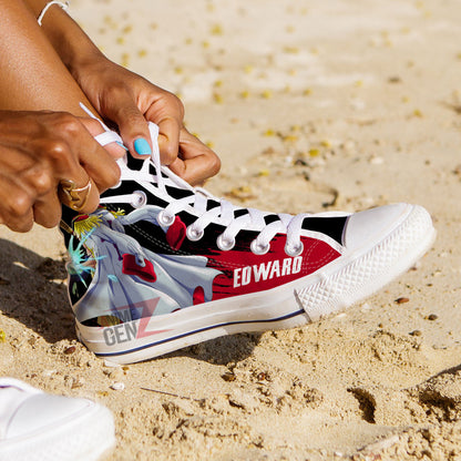 One Piece Edward Newgate High Top Shoes Custom Anime Sneakers