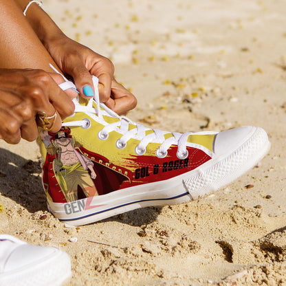 One Piece Gol D Roger High Top Shoes Custom Anime Sneakers