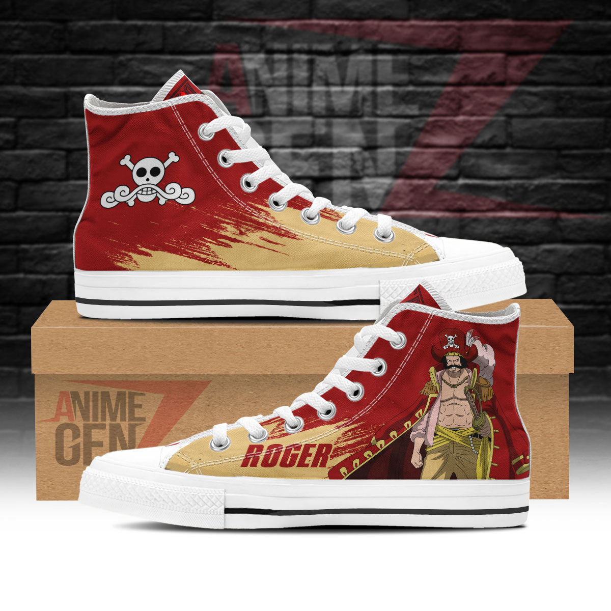 One Piece Gol D Roger High Top Shoes Custom Anime Sneakers