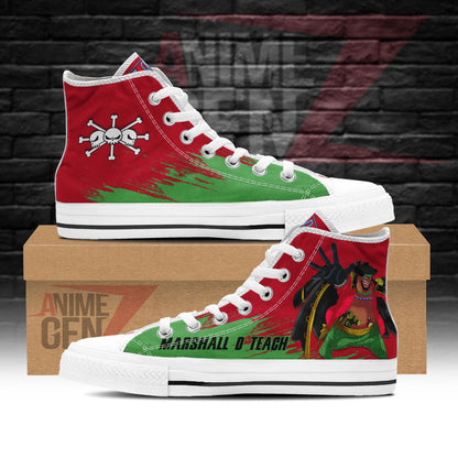One Piece Marshall D Teach High Top Shoes Custom Anime Sneakers