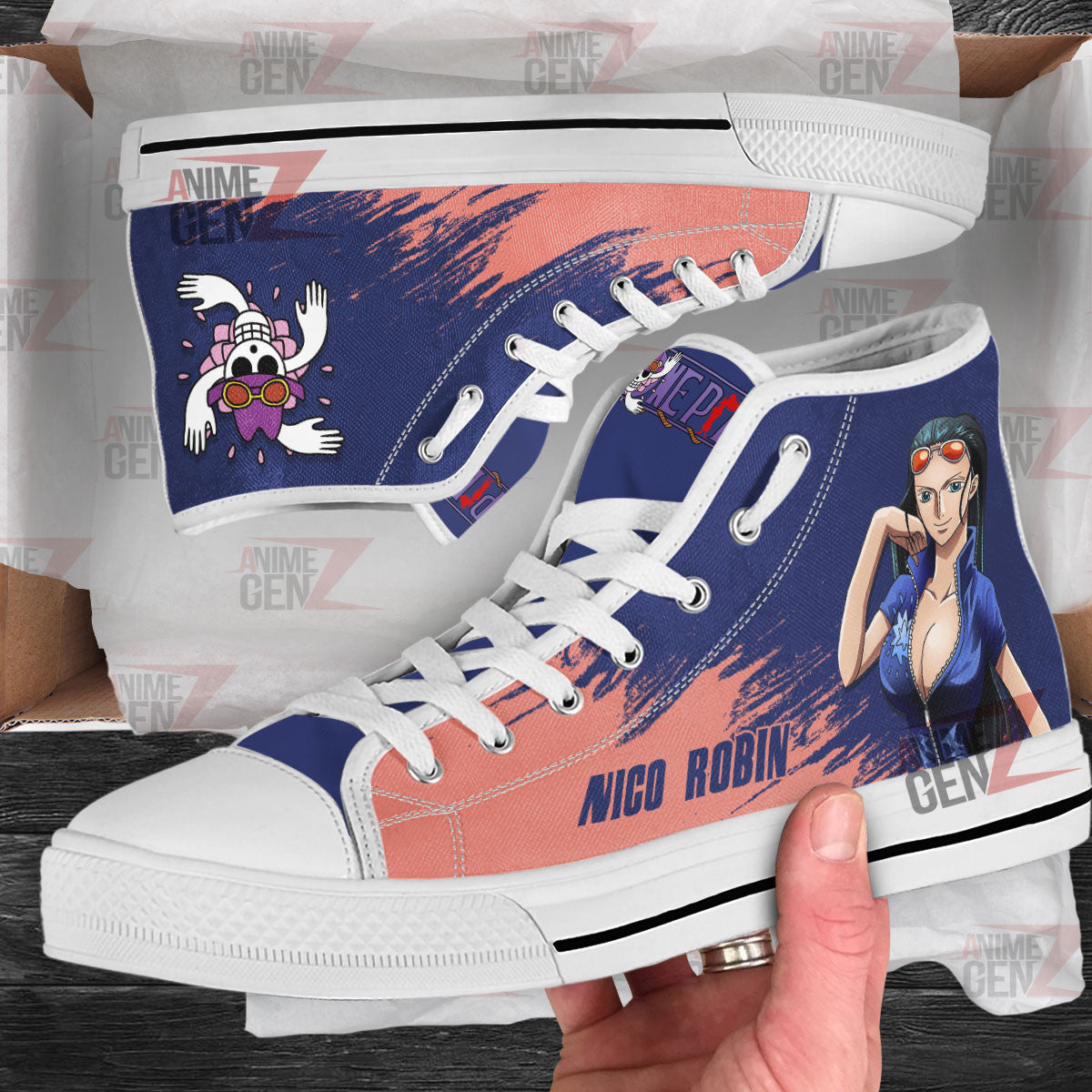 One Piece Nico Robin High Top Shoes Custom Anime Sneakers