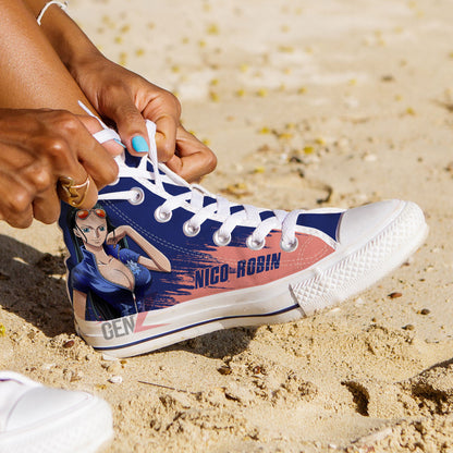 One Piece Nico Robin High Top Shoes Custom Anime Sneakers