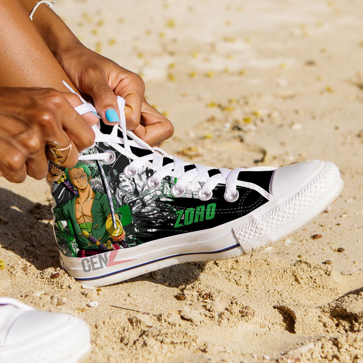 One Piece Roronoa Zoro High Top Shoes Custom Anime Sneakers