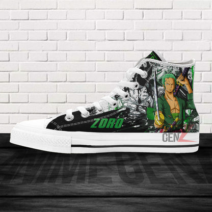 One Piece Roronoa Zoro High Top Shoes Custom Anime Sneakers