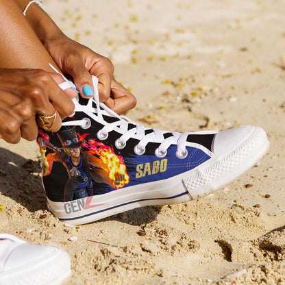 One Piece Sabo High Top Shoes Custom Anime Sneakers