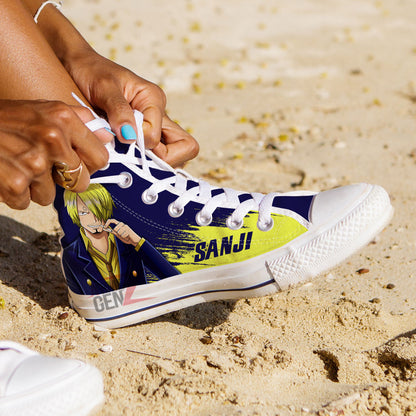 One Piece Sanji High Top Shoes Custom Anime Sneakers