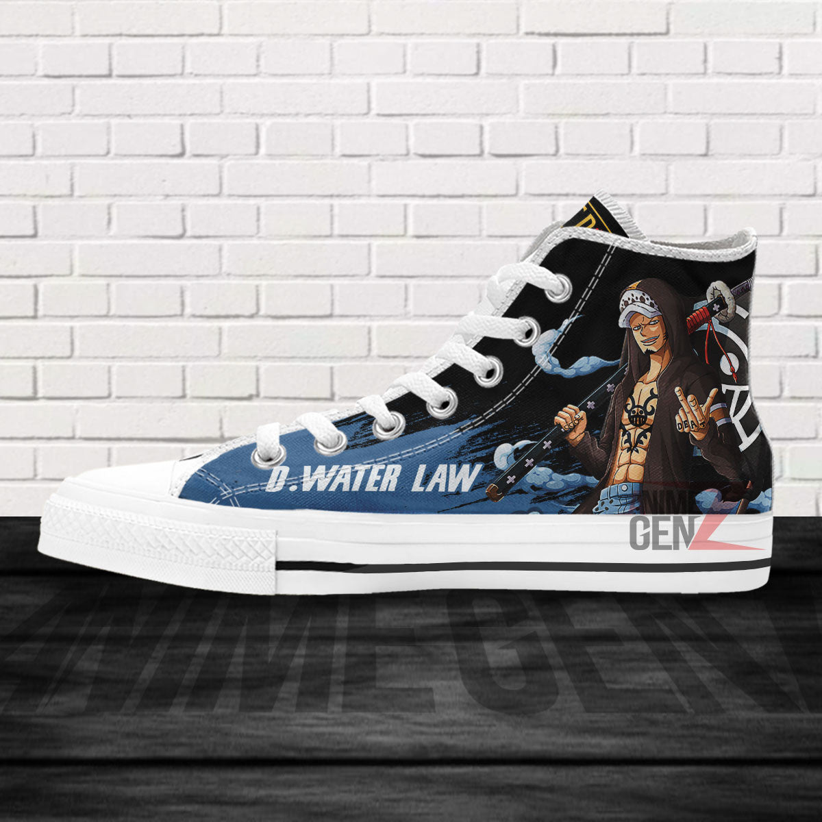 One Piece Trafalgar D. Water Law High Top Shoes Custom Anime Sneakers