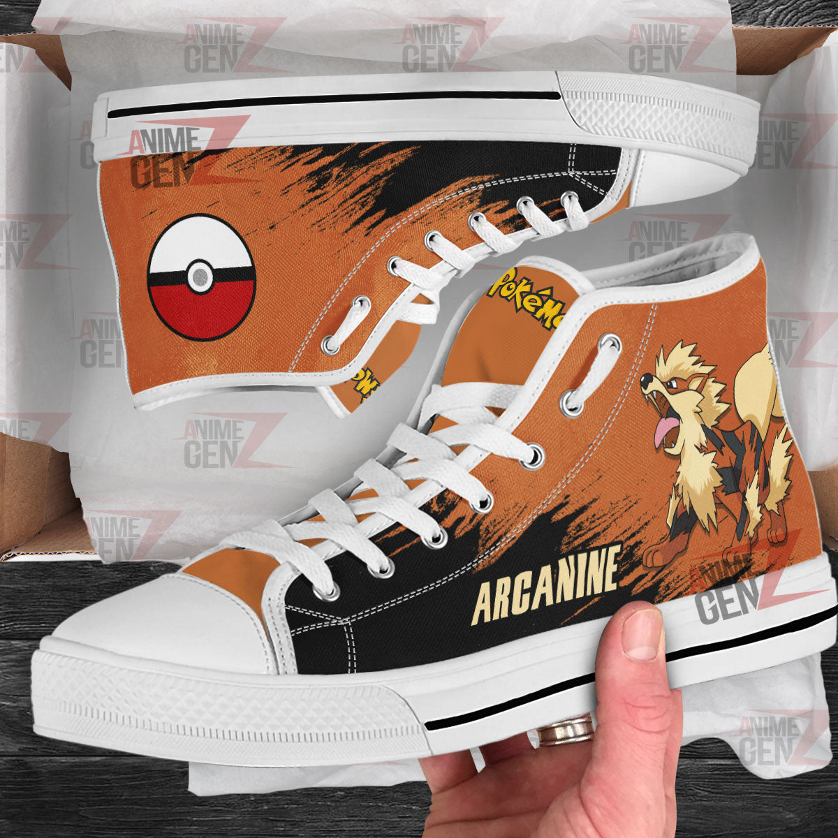 Pokemon Arcanine High Top Shoes Custom Anime Sneakers