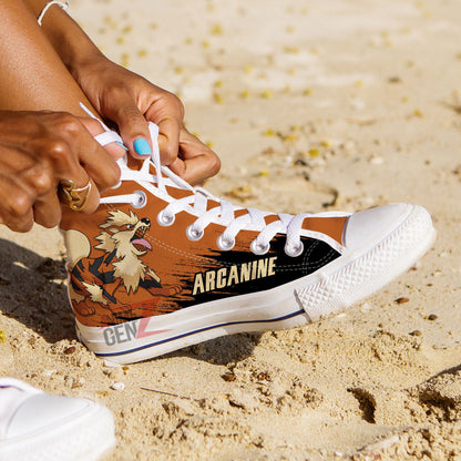 Pokemon Arcanine High Top Shoes Custom Anime Sneakers