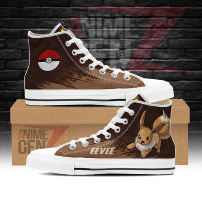 Pokemon Eevee High Top Shoes Custom Anime Sneakers