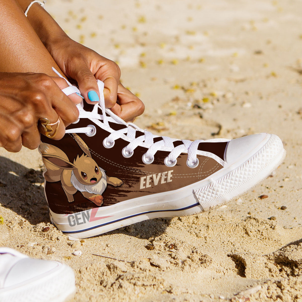 Pokemon Eevee High Top Shoes Custom Anime Sneakers
