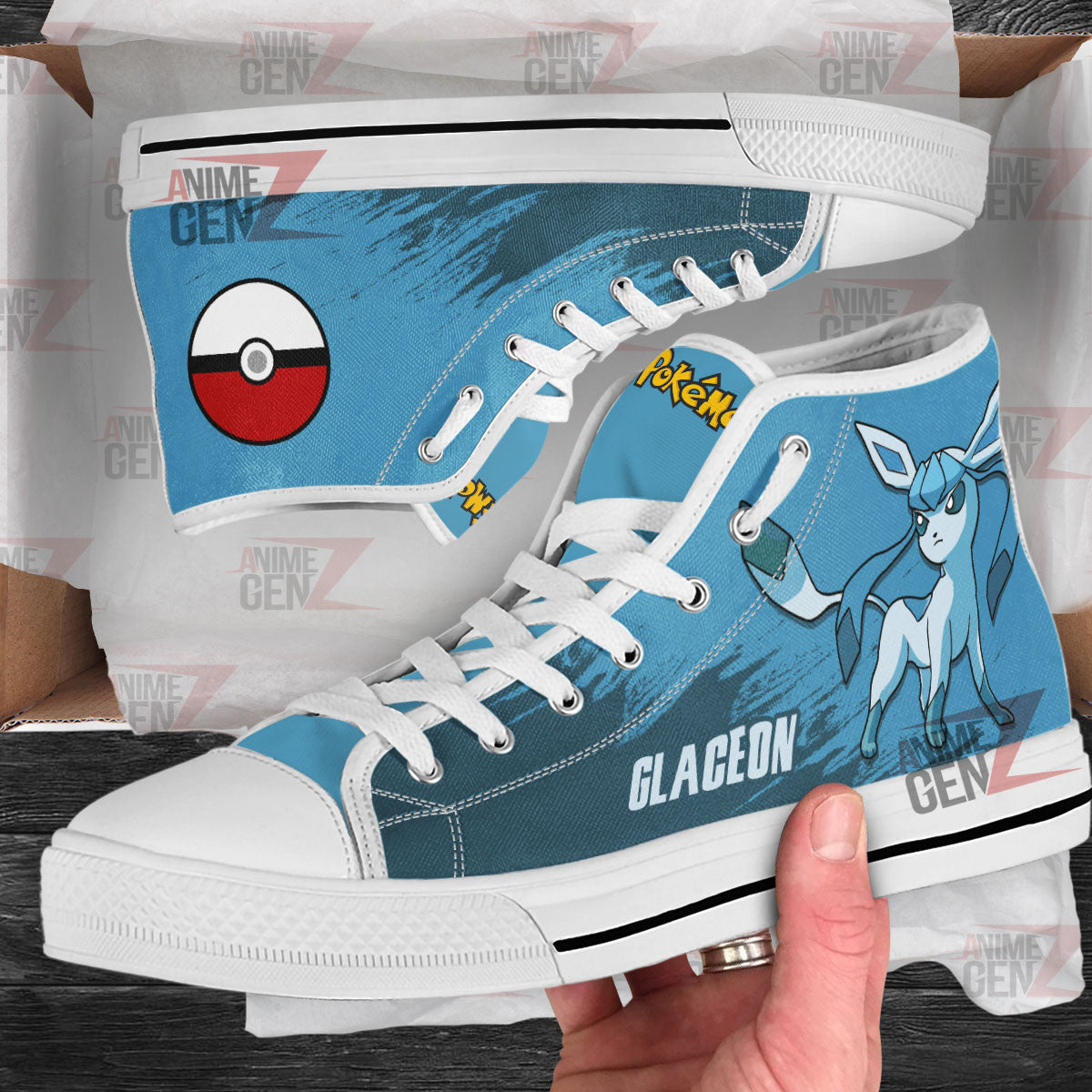 Pokemon Glaceon High Top Shoes Custom Anime Sneakers