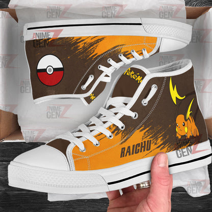 Pokemon Raichu High Top Shoes Custom Anime Sneakers