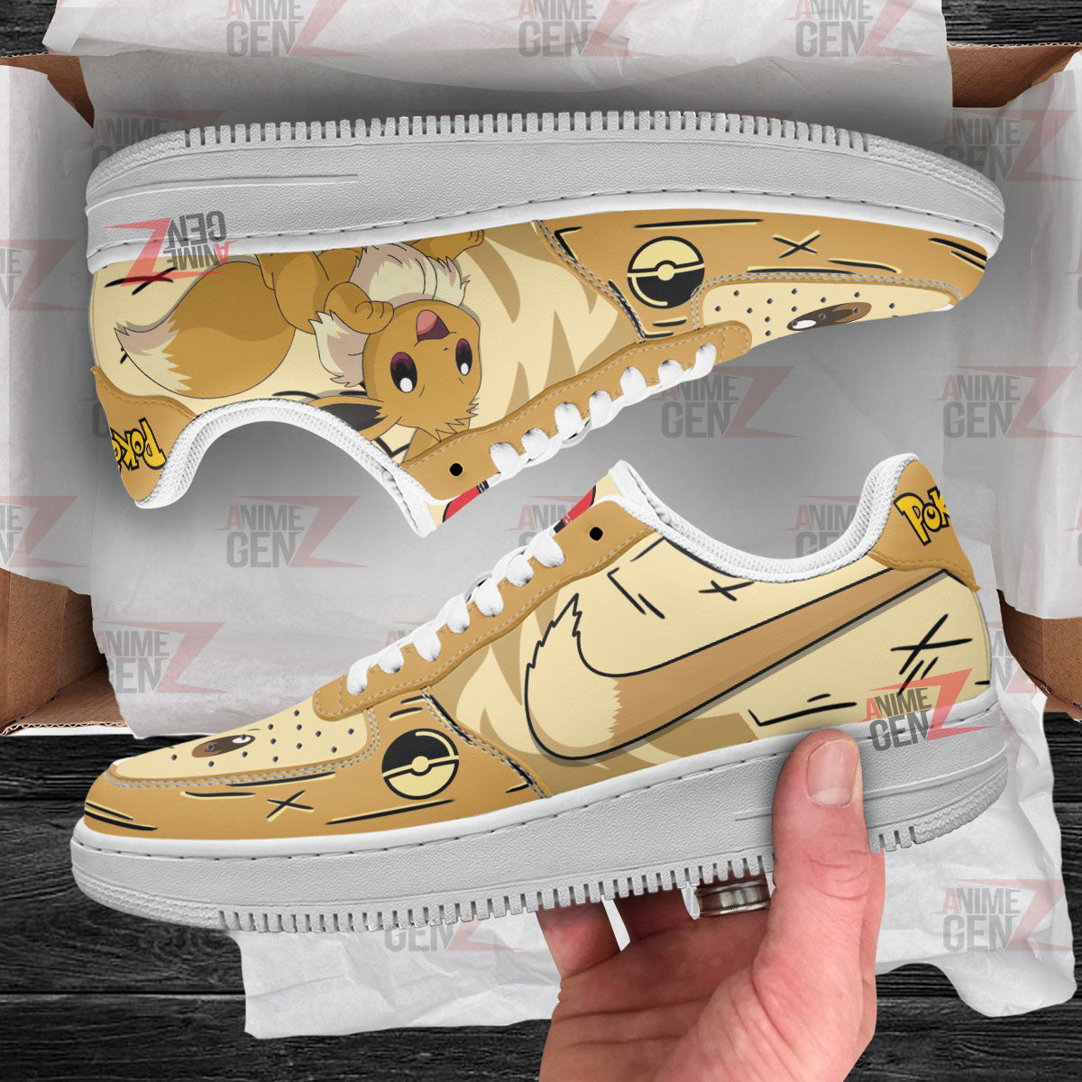 Pokemon Eevee Air Sneakers Custom Anime Shoes