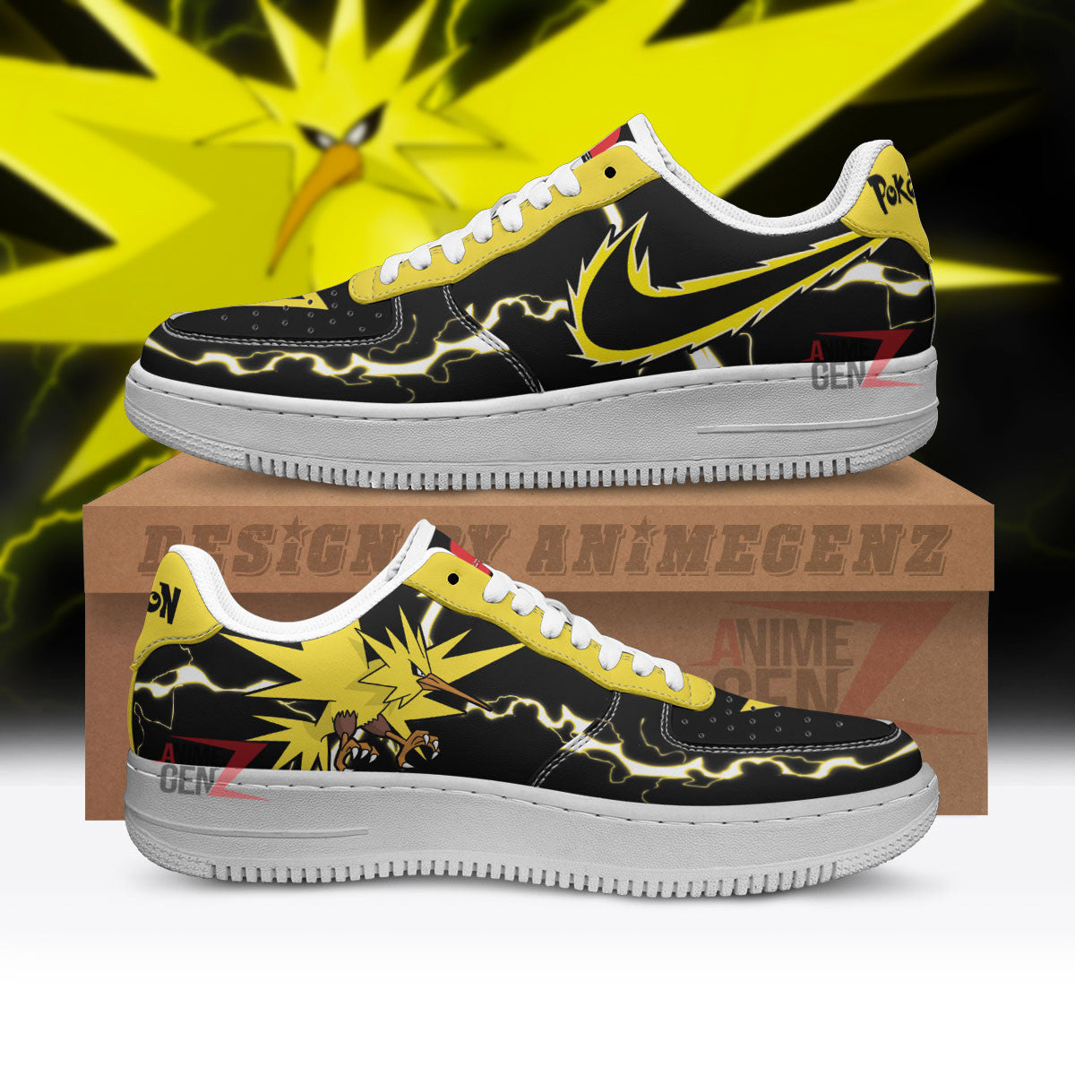 Pokemon Zapdos Air Sneakers Custom Anime Shoes