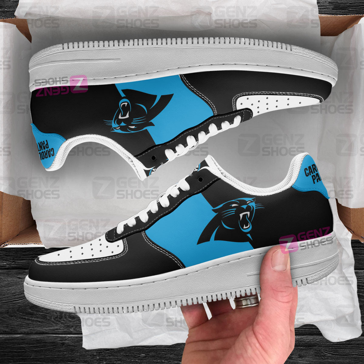 Carolina Panthers Air Sneakers NFL Custom Sports Shoes