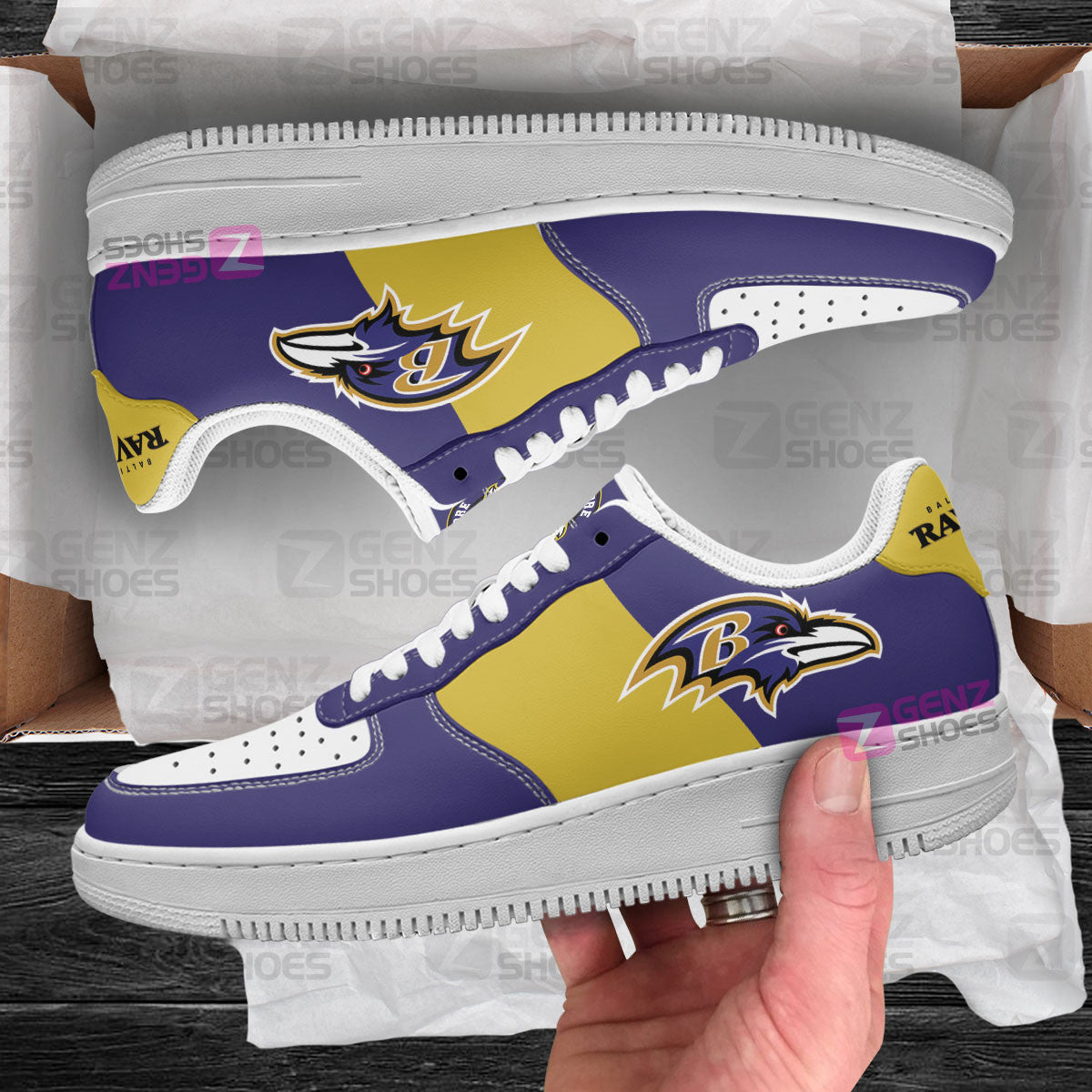 Baltimore Ravens Air Sneakers NFL Custom Sports Shoes