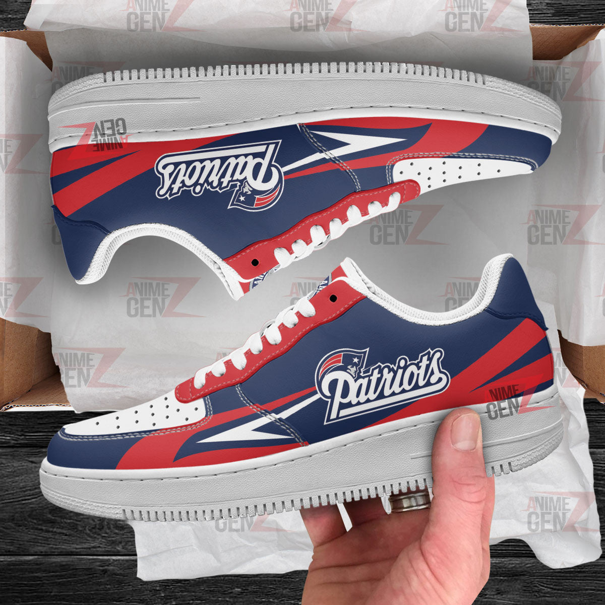 New England Patriots Air Sneakers NFL Custom Sports Shoes