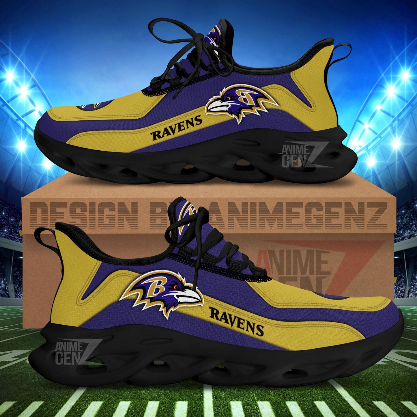Baltimore Ravens Clunky Sneakers NFL Custom Sport Shoes