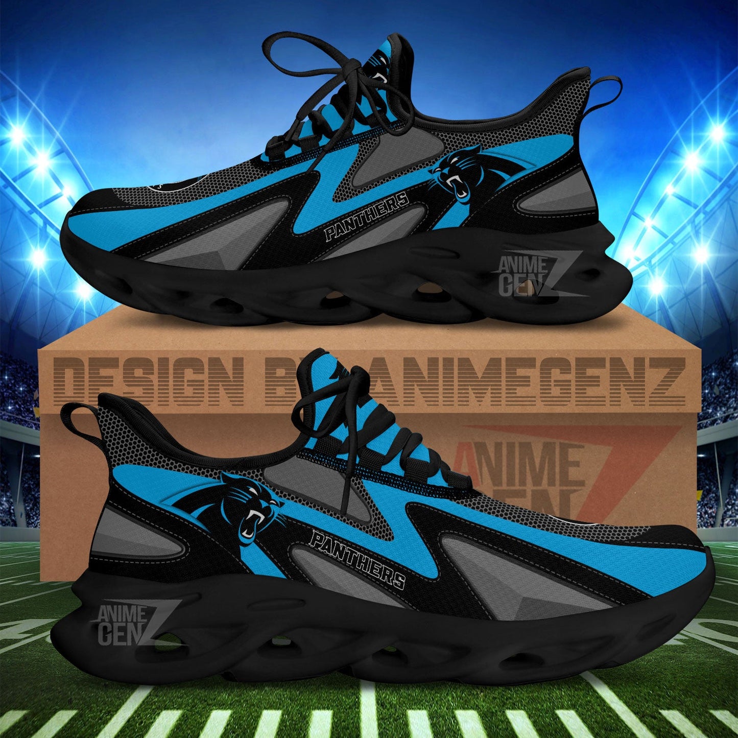 Carolina Panthers Clunky Sneakers NFL Custom Sport Shoes