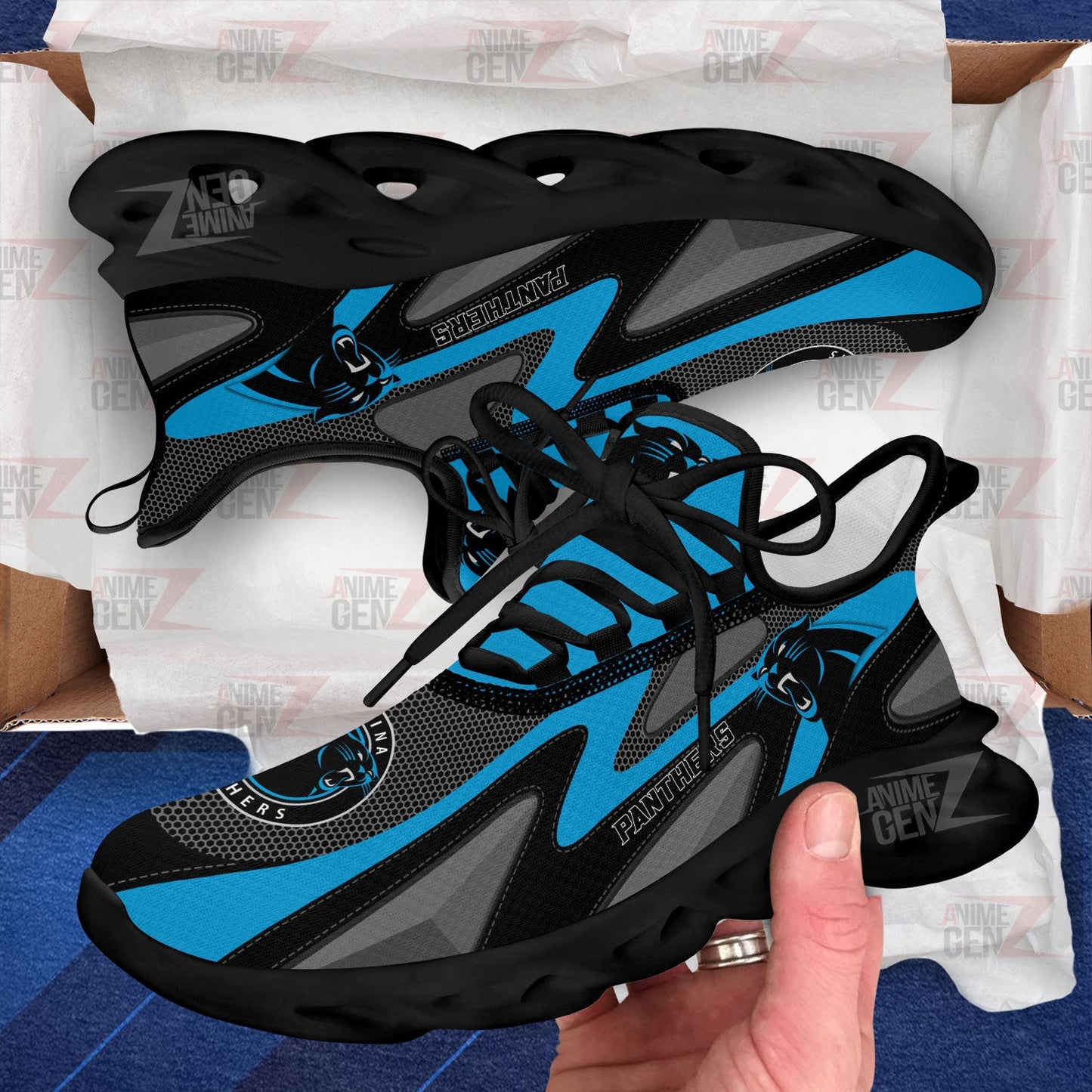 Carolina Panthers Clunky Sneakers NFL Custom Sport Shoes