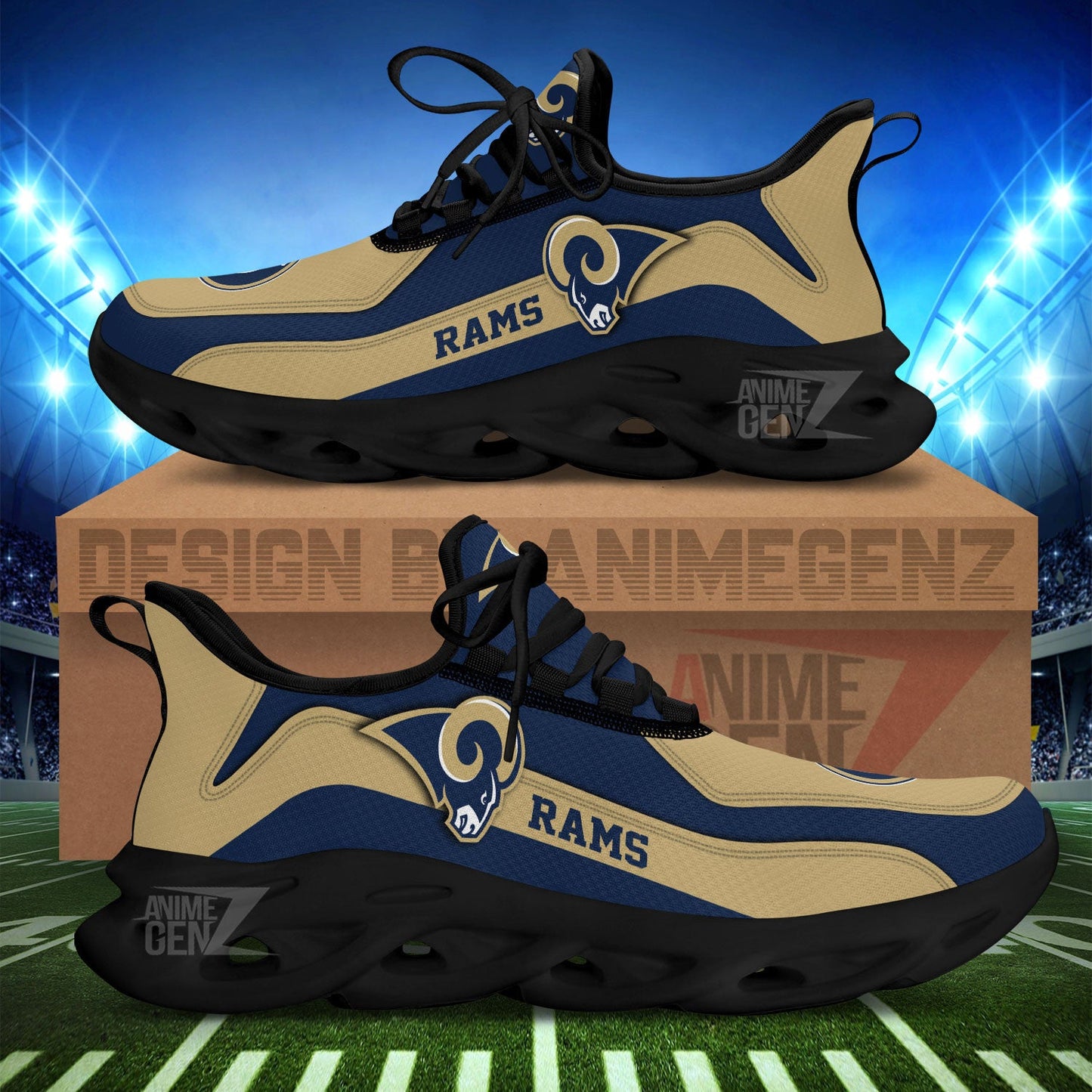 Los Angeles Rams Clunky Sneakers NFL Custom Sport Shoes