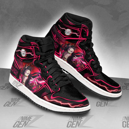 Demon Slayer Nezuko JD Sneakers Black Cool Style Custom Anime Shoes