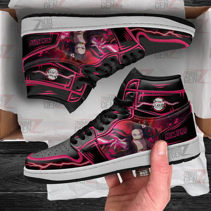 Demon Slayer Nezuko JD Sneakers Black Cool Style Custom Anime Shoes