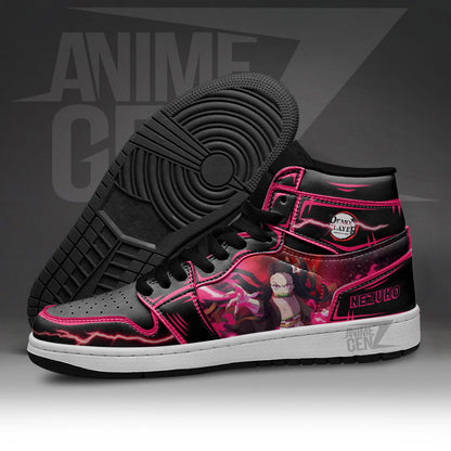 Demon Slayer Nezuko JD Sneakers Black Cool Style Custom Anime Shoes