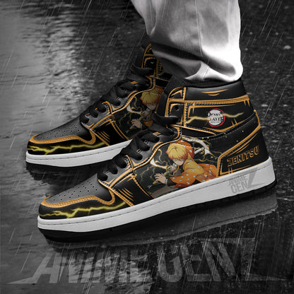 Demon Slayer Zenitsu JD Sneakers Black Cool Style Custom Anime Shoes