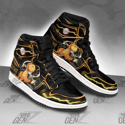 Demon Slayer Zenitsu JD Sneakers Black Cool Style Custom Anime Shoes