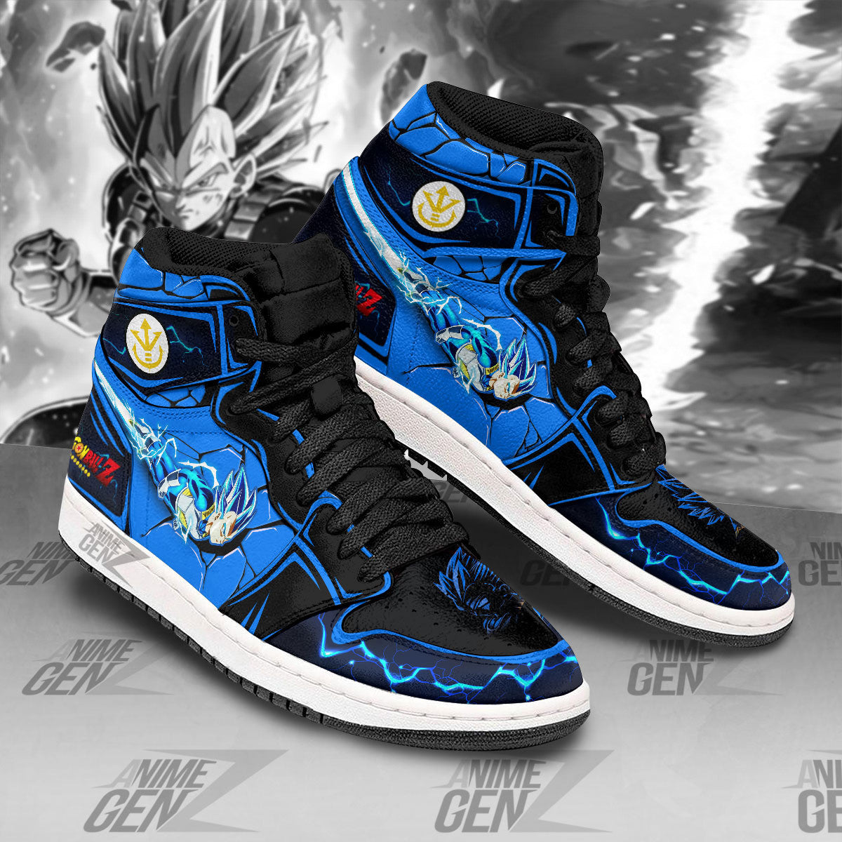 Dragon Ball Vegeta Super Saiyan Blue JD Sneakers Custom Anime Shoes