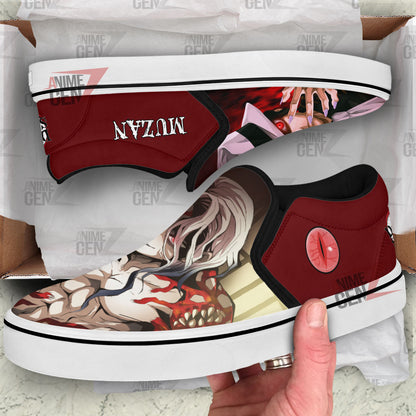 Demon Slayer Muzan Slip-on Custom Anime Sneakers Shoes