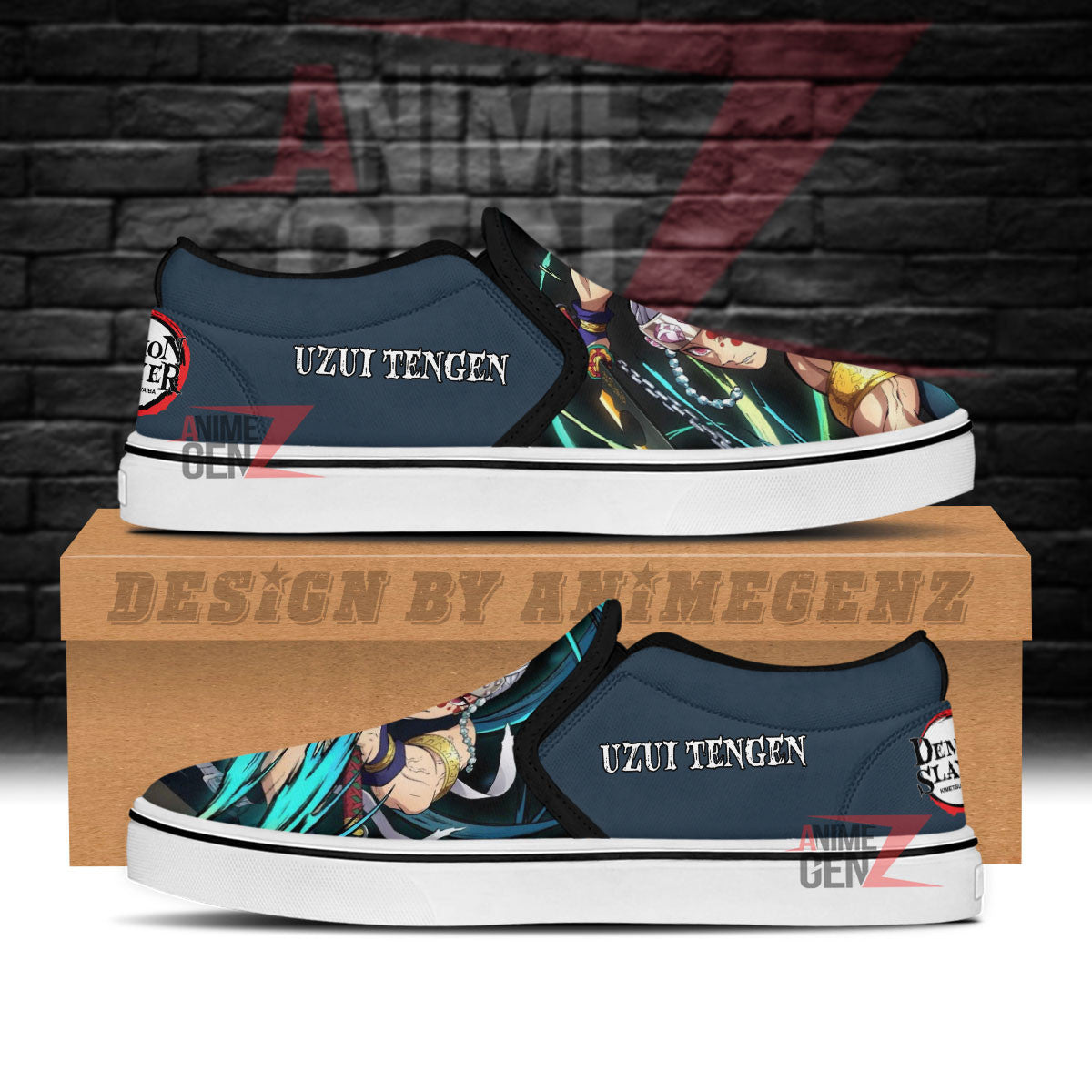 Demon Slayer Uzui Tengen Slip-on Shoes Custom Anime Sneakers