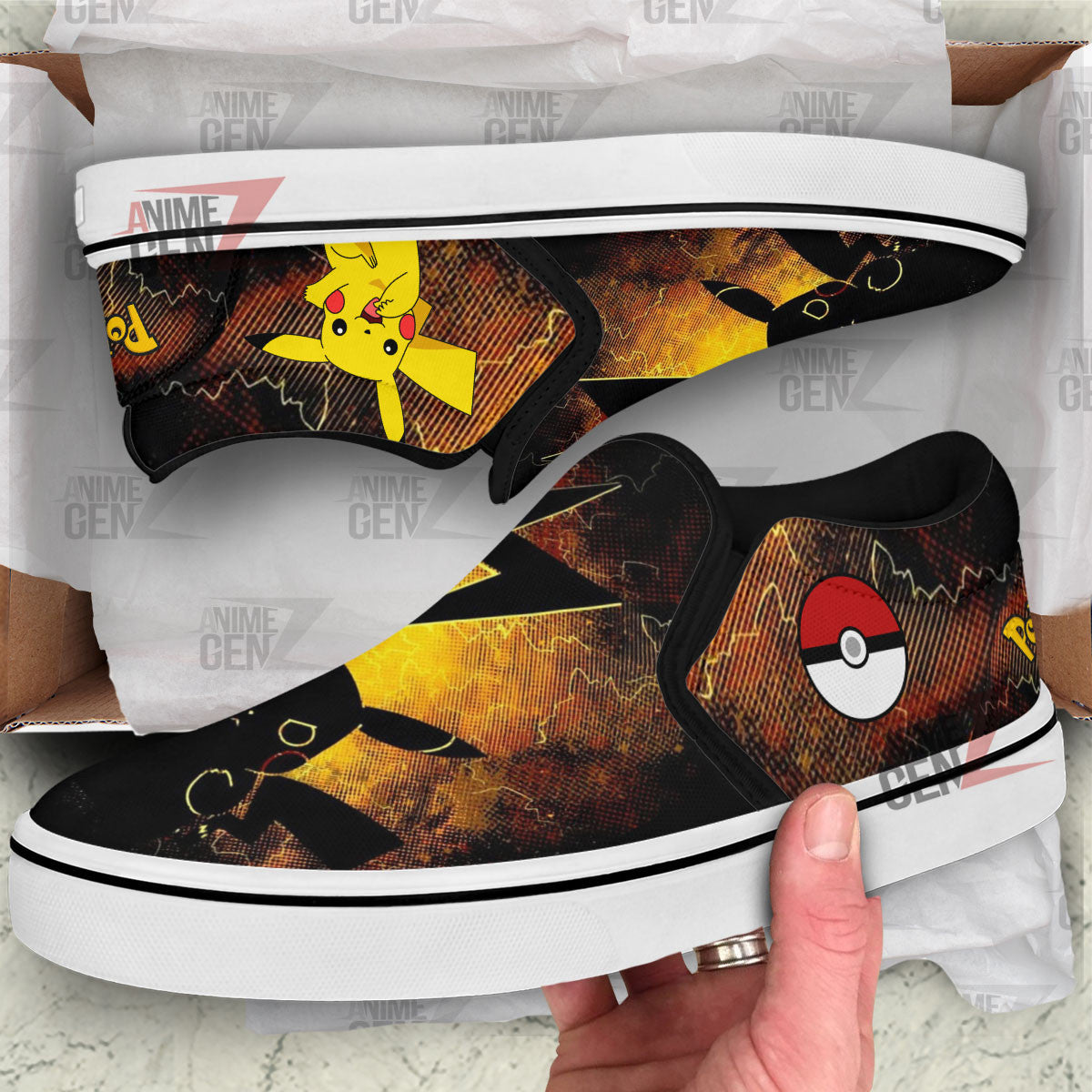 Pokemon Pikachu Slip-on Shoes Custom Anime Sneakers