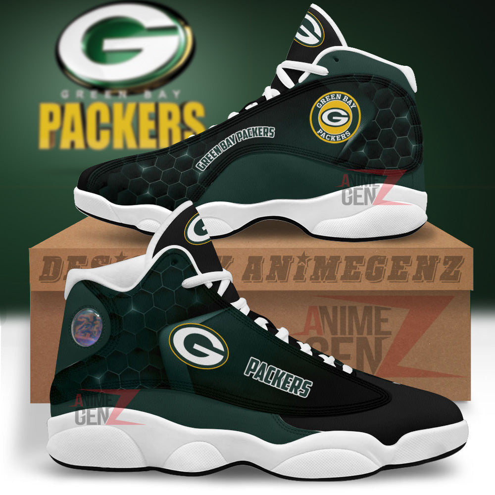 Green Bay Packers Air Jordan 13 Sneakers NFL Custom Sport Shoes