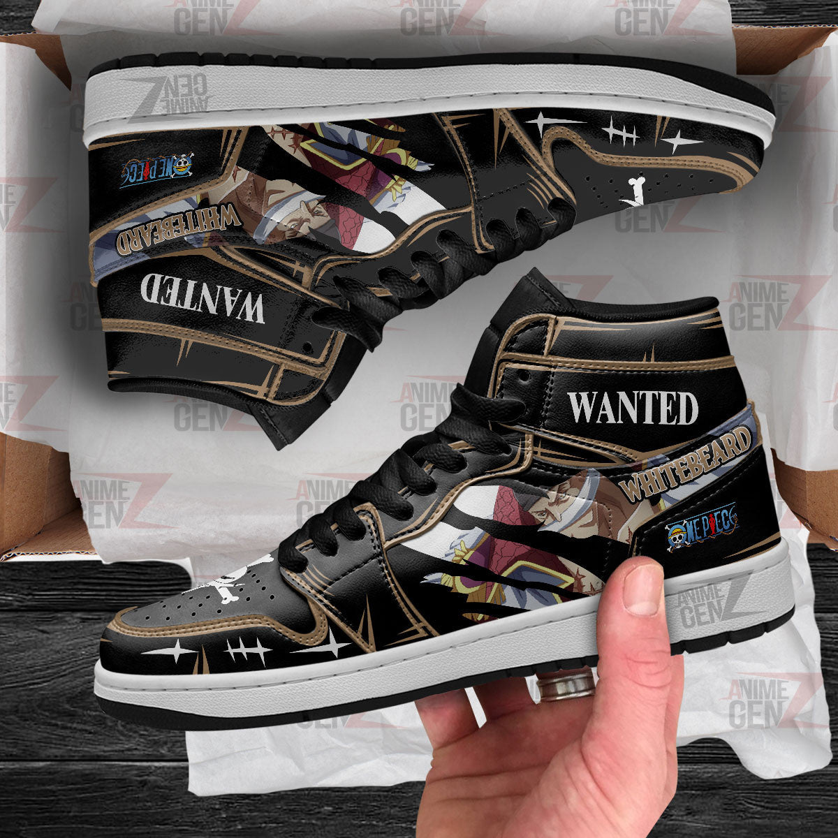 One Piece Edward Newgate Whitebeard JD Sneakers Custom Anime Shoes