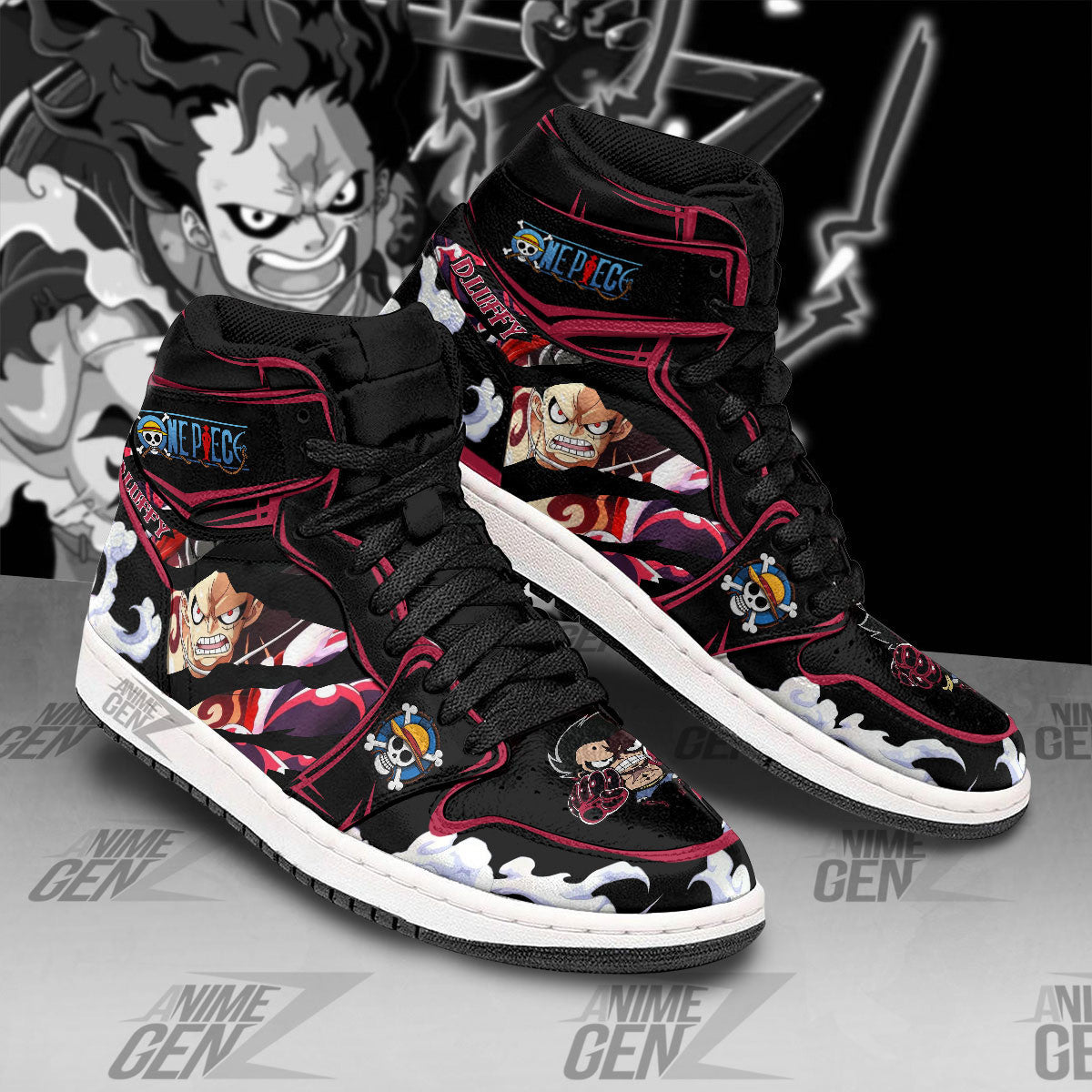 One Piece Monkey D.Luffy JD Sneakers Custom Anime Shoes