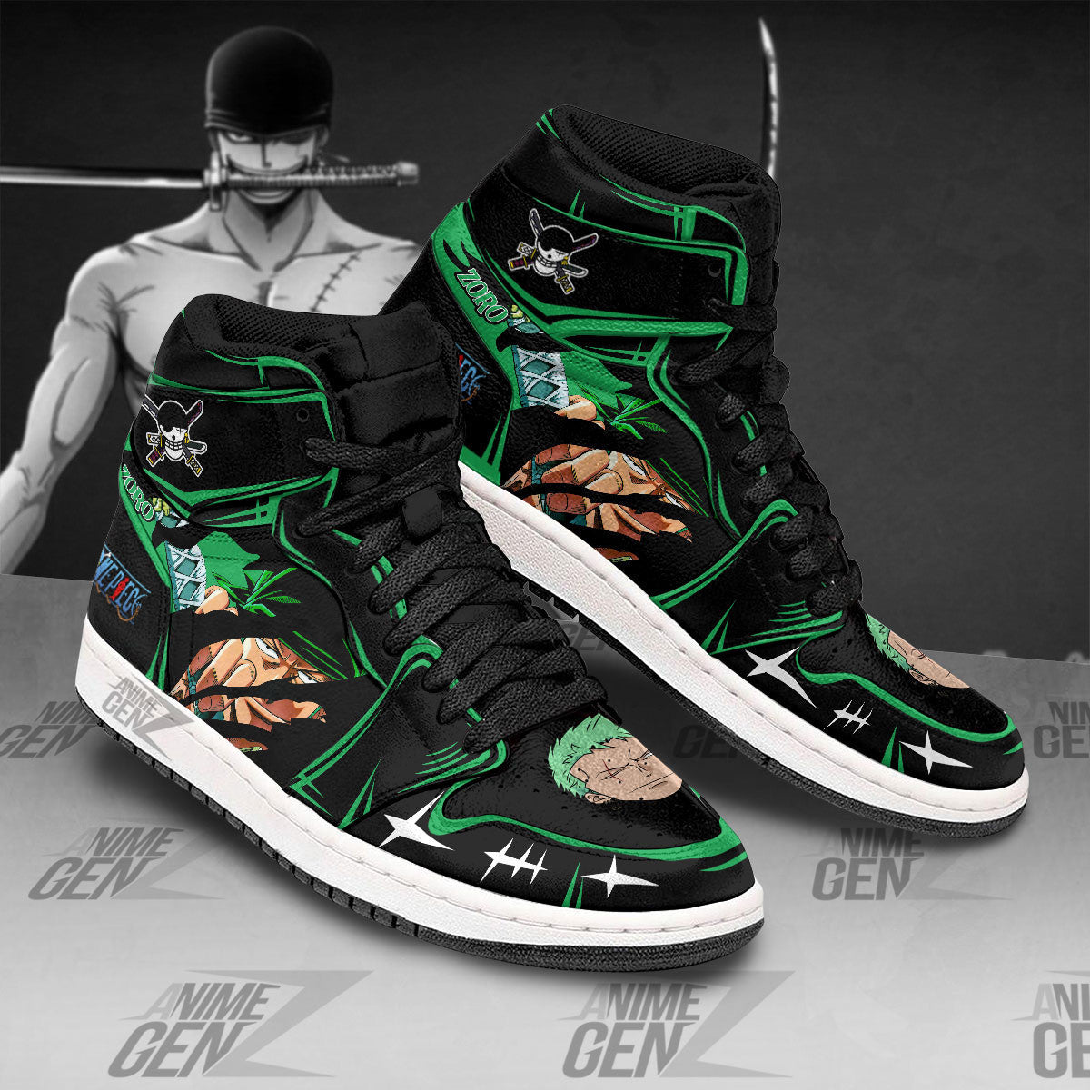 One Piece Roronoa Zoro JD Sneakers Custom Anime Shoes