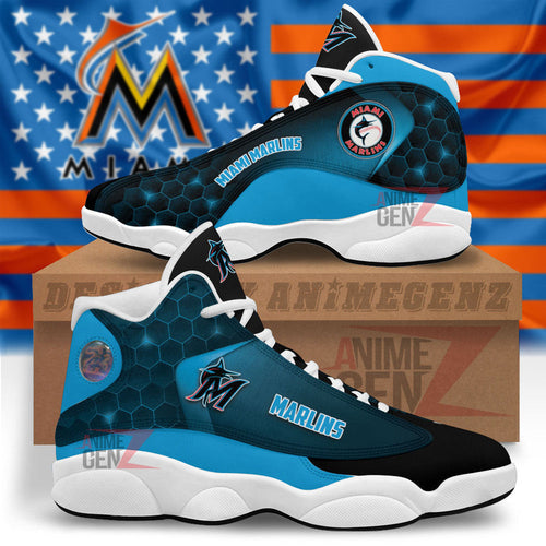 Miami Marlins Air Jordan 13 Sneakers MLB Custom Sports Shoes