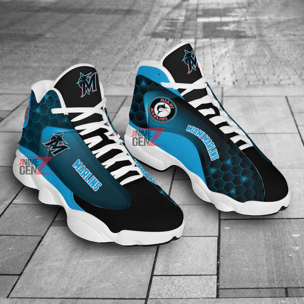 Miami Marlins Air Jordan 13 Sneakers MLB Custom Sports Shoes