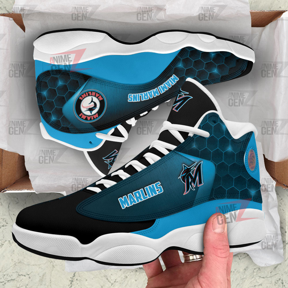 Miami Marlins Air Jordan 13 Sneakers MLB Custom Sports Shoes