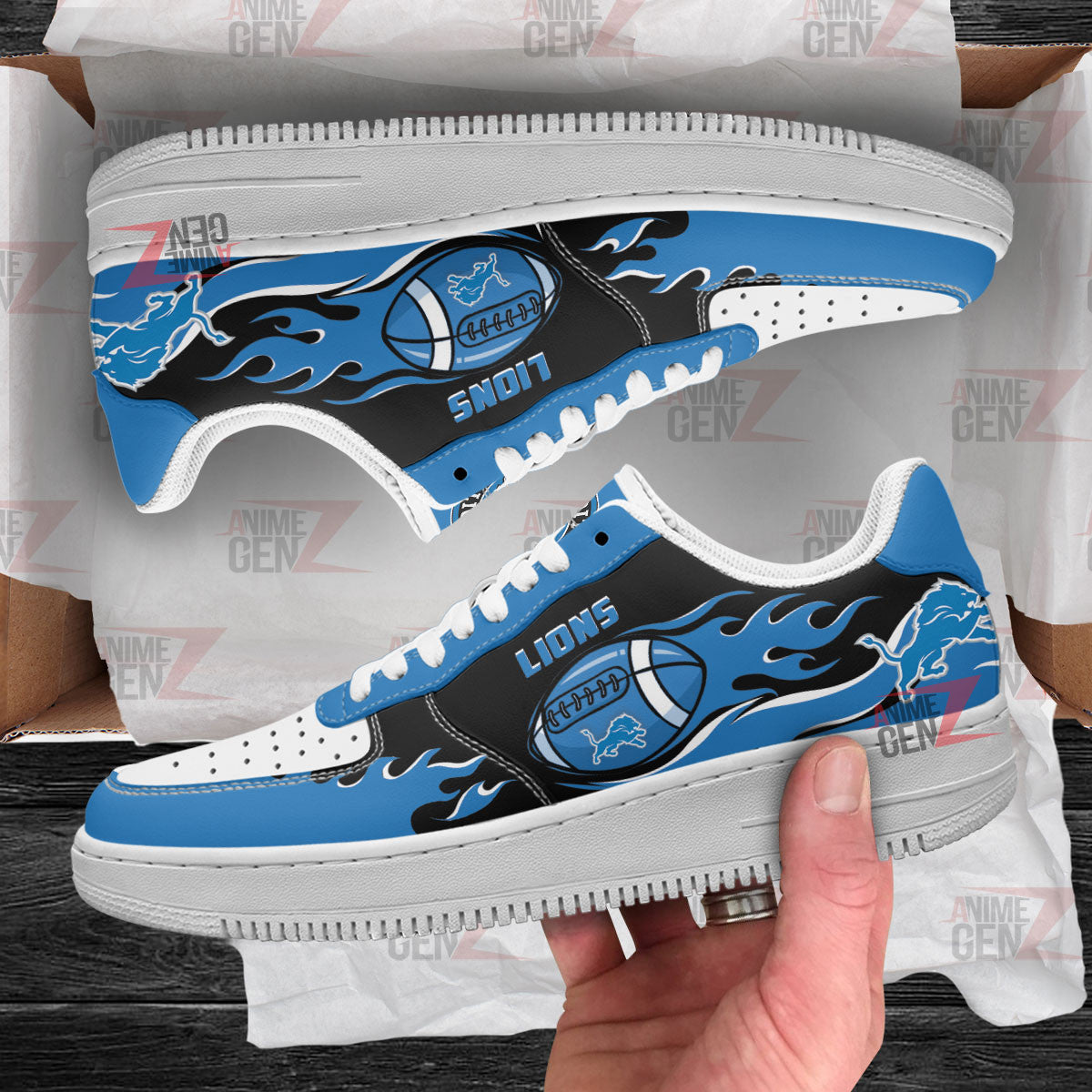 Detroit Lions Air Sneakers NFL Custom Sports Shoes
